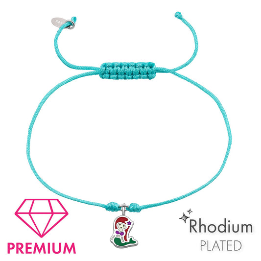 Silver Mermaid Corded Bracelet with Epoxy