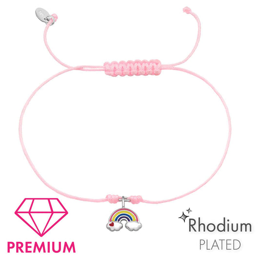 Silver Rainbow Corded Bracelet with Epoxy