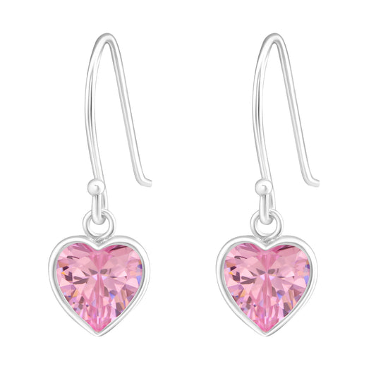 Children's Silver Heart Necklace  and earrings with Cubic Zirconia