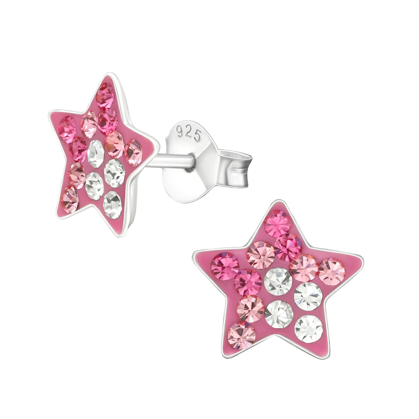 Children's Silver Star Necklace and earrings with Crystal