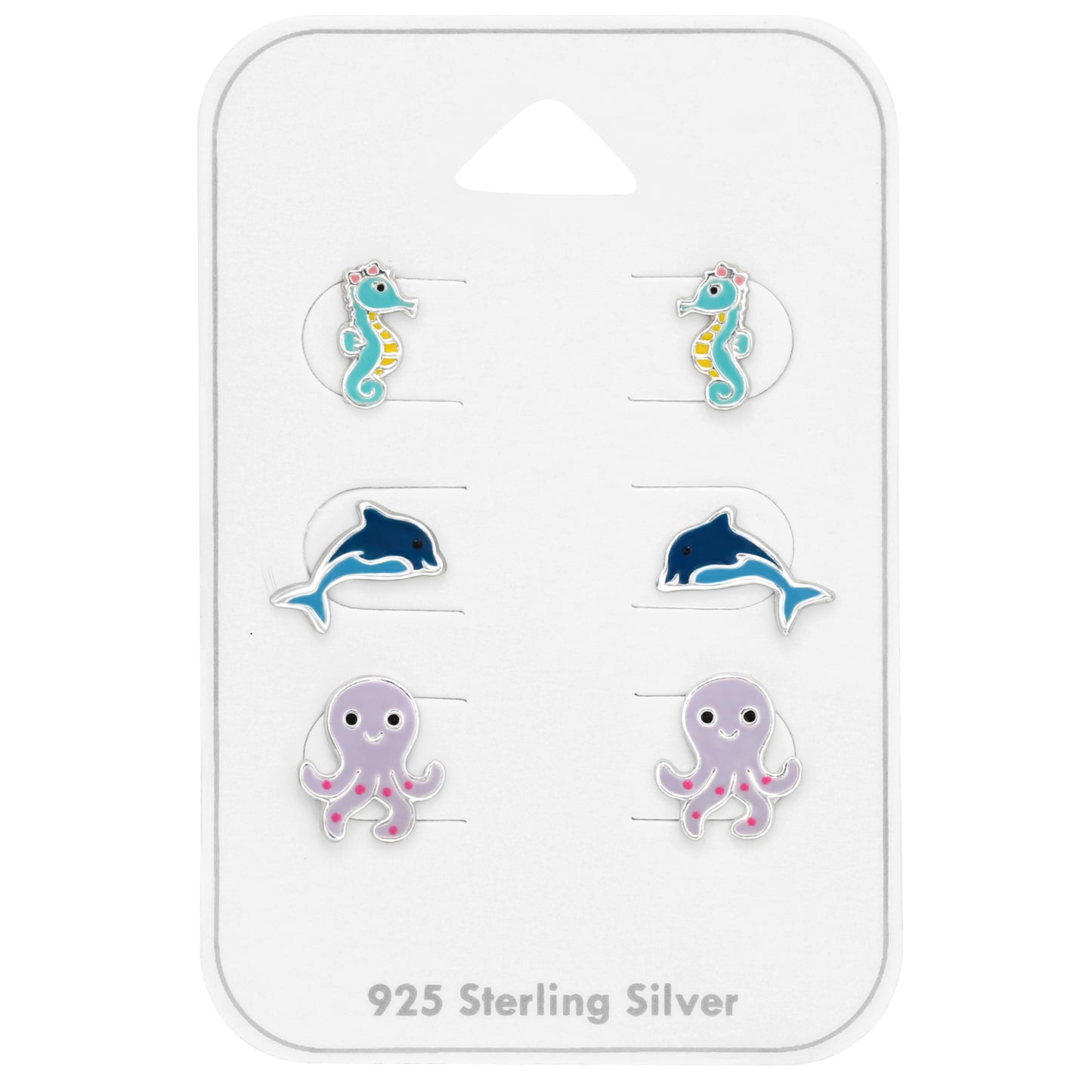 Dolphin, Octopus and Seahorse Children's Sterling Silver Set and Jewelry